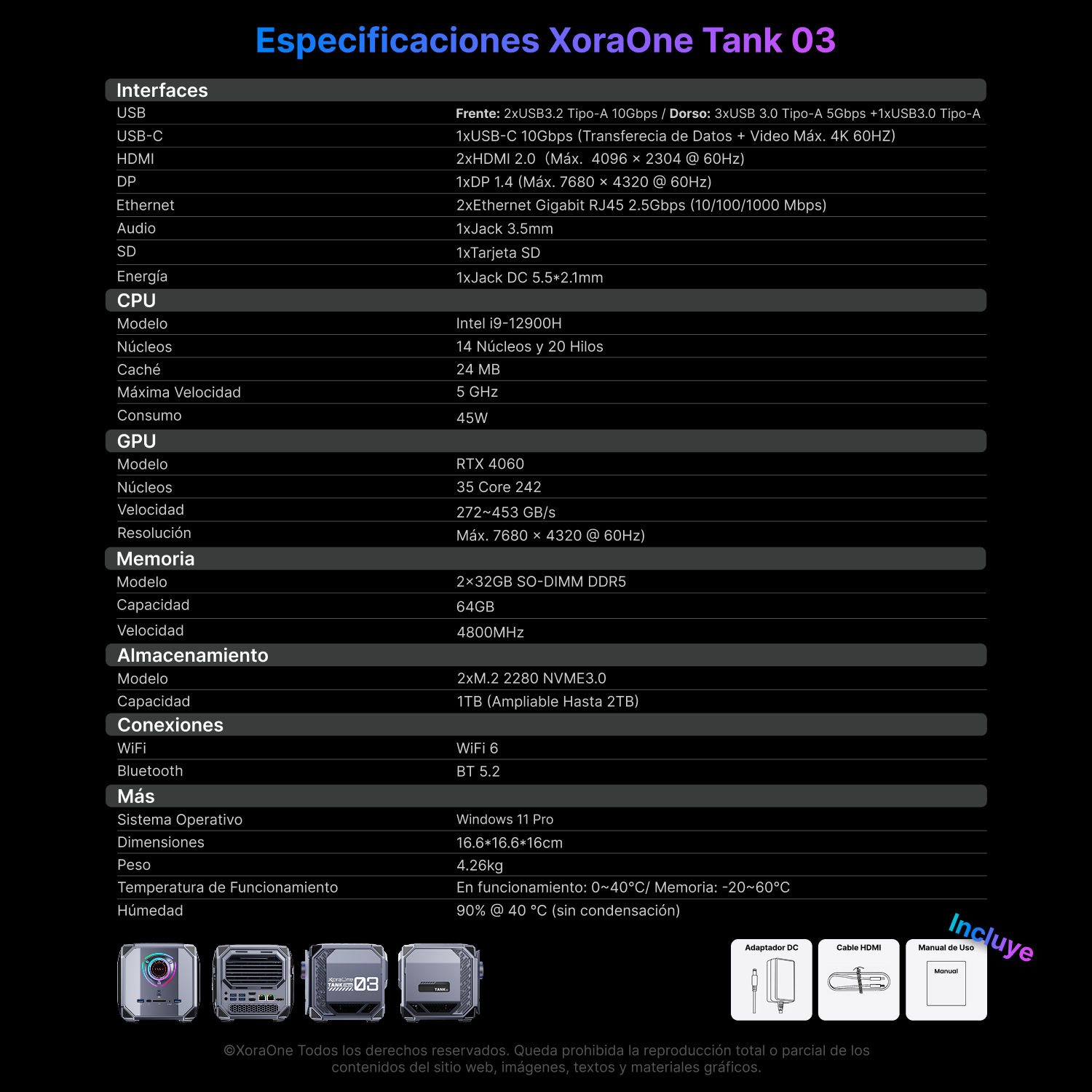 especificaciones xoraone tank 03